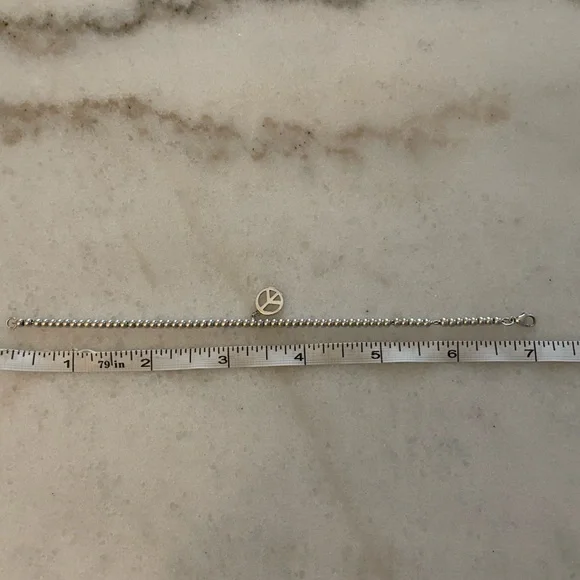 Tiffany Silver Mini Bead Peace Charm Bracelet - Picture 7 of 7